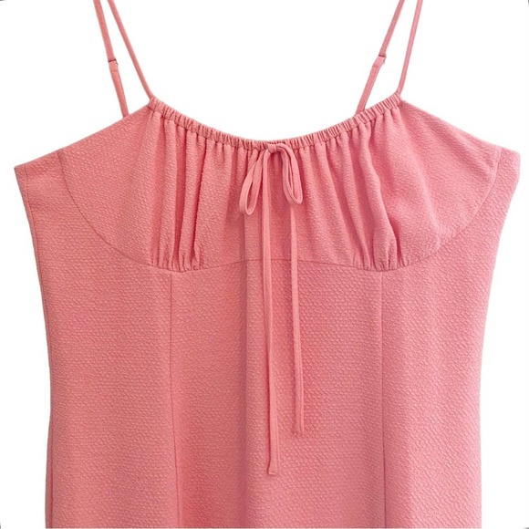 Gianni Bini Maya Pink Ruched Tie Neck Sleeveless Sheath Slit Midi Dress … - Picture 4 of 11